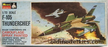 Monogram 1/72 F-105D Thunderchief with Factory Camouflage Paint Bagged, PA150-150 plastic model kit